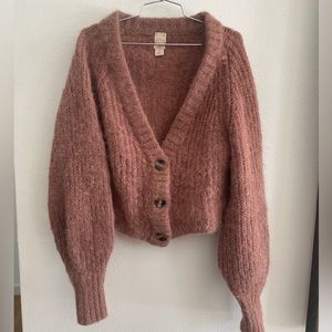 Wool cardigan cropped